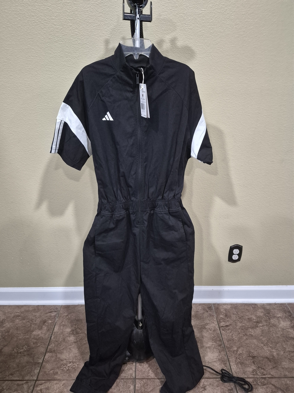 Adidas Women's Tiro Black and White One-Piece Jumpsuit Size M
